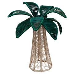 Contemporary Medium Woven Rattan Palm Tree 