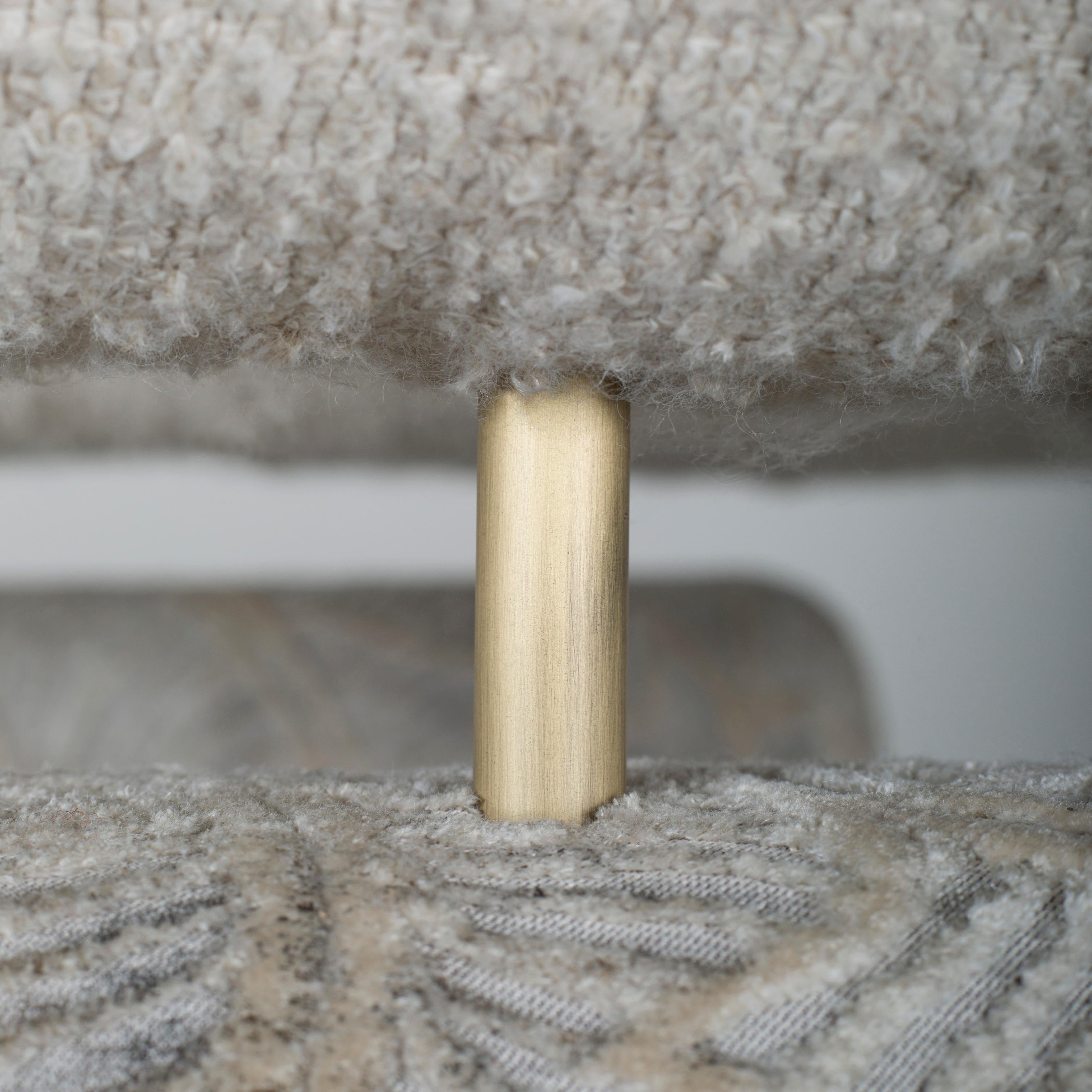 Sillón Mel Contemporáneo, Terciopelo Bouclé Perlado, Hecho a Mano Portugal by Greenapple en venta 1