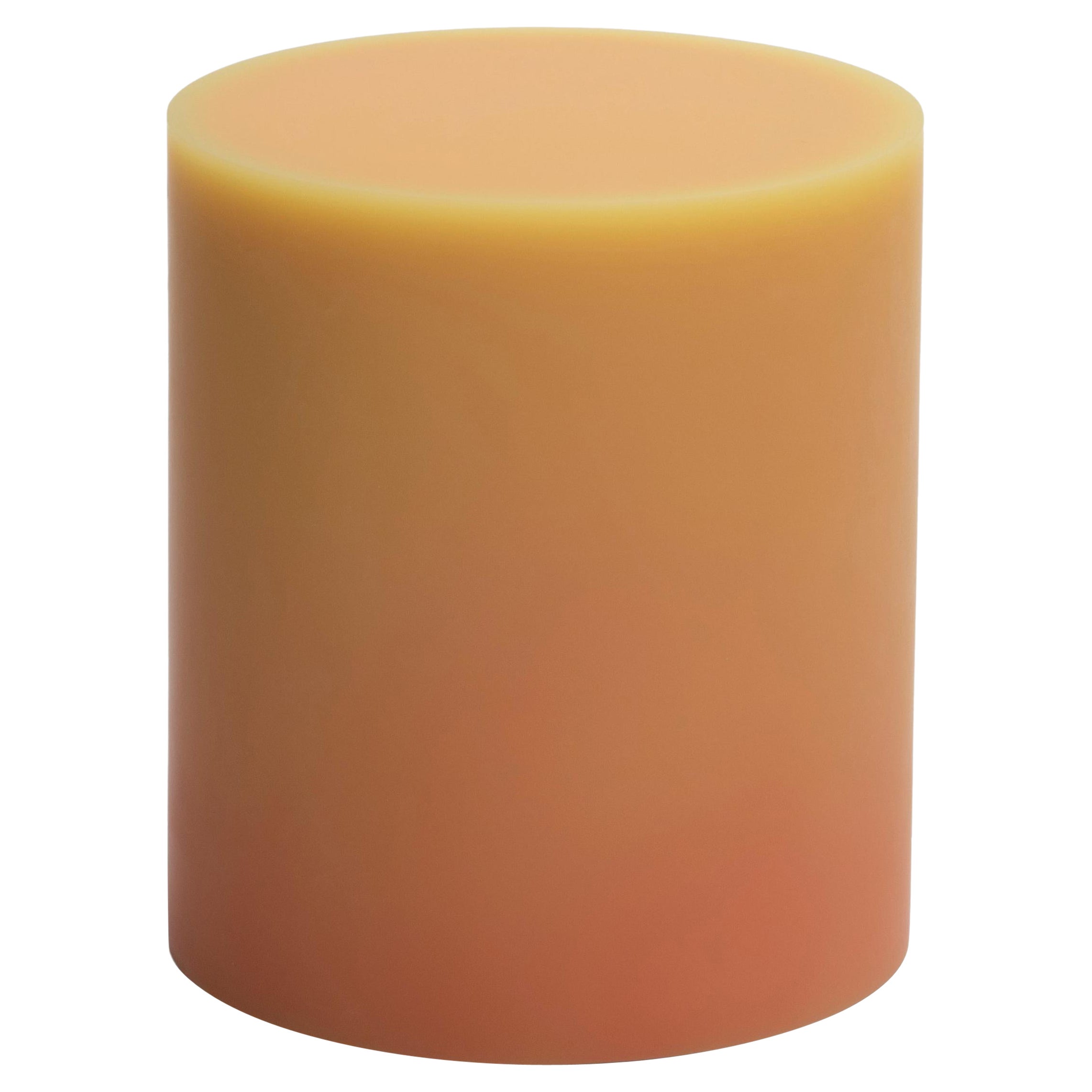 Contemporary Meld Drum Epoxy Resin Stool/Side Table Gradient Orange by Facture