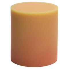 Contemporary Meld Drum Epoxy Resin Stool/Side Table Gradient Orange by Facture