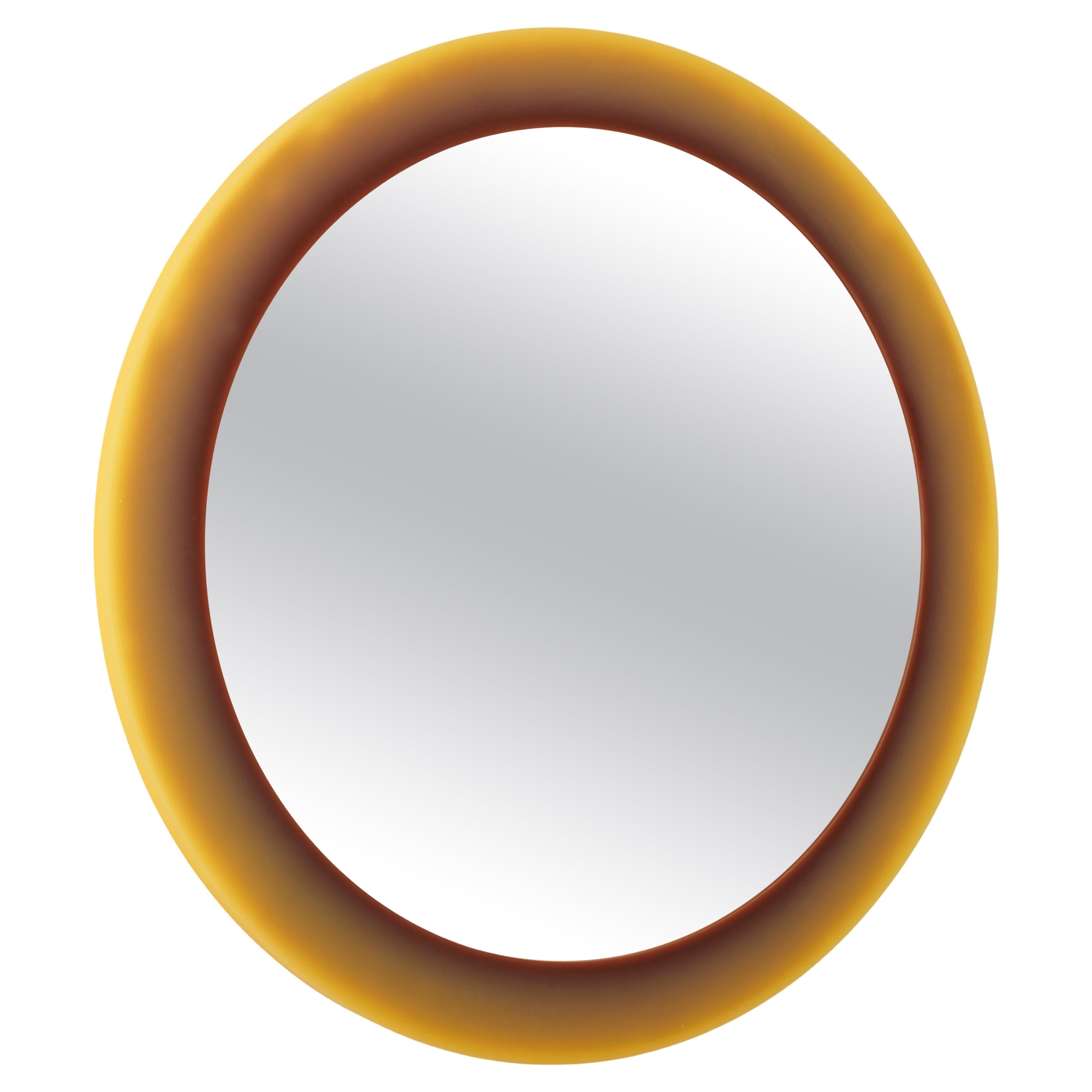 Contemporary MELD Epoxy Resin Wall Mirror Ombre Purple to Yellow by Facture