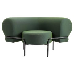 Contemporary Mellow Armchair in upholstery and steel
