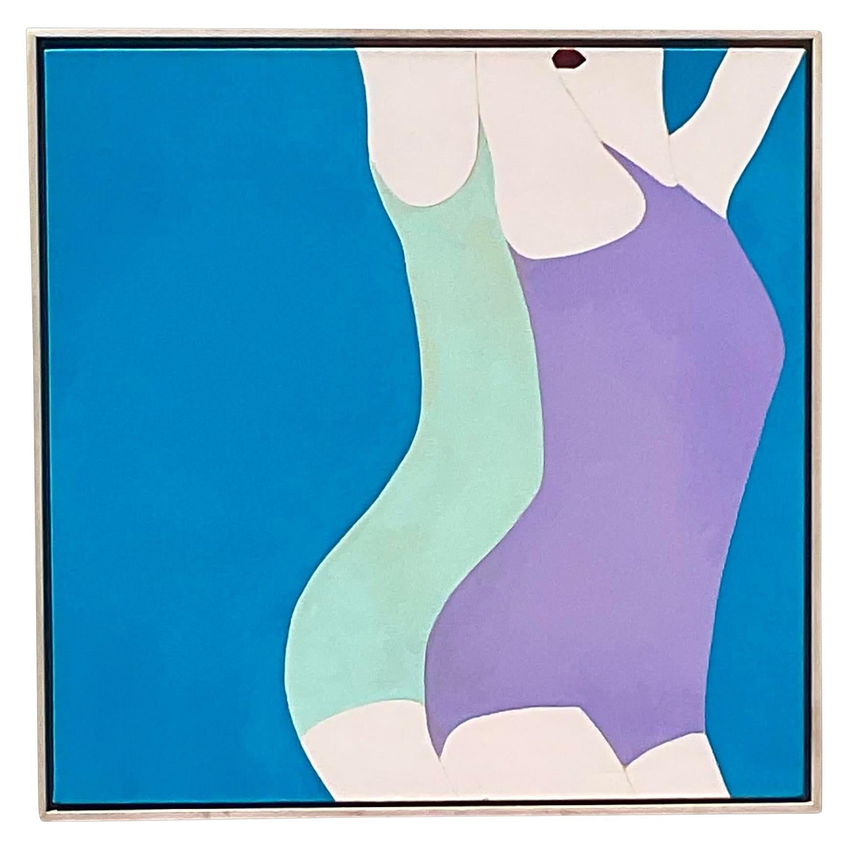 Peinture figurative contemporaine de Melo Porter, néo-expressionniste, à l'acrylique et au bloc de couleur