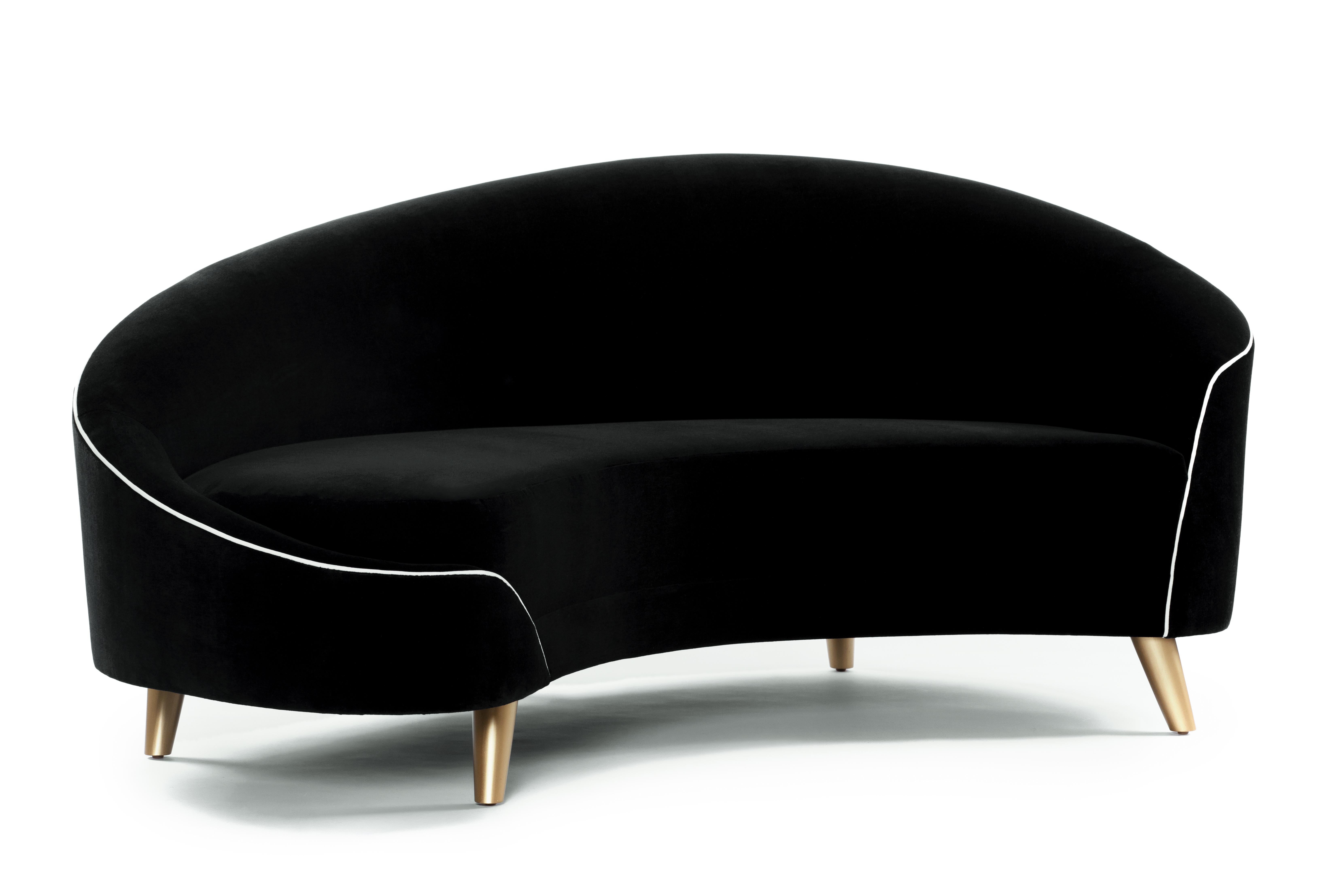 American Contemporary Melodia Curved Sofa Handcrafted by James by Jimmy Delaurentis For Sale