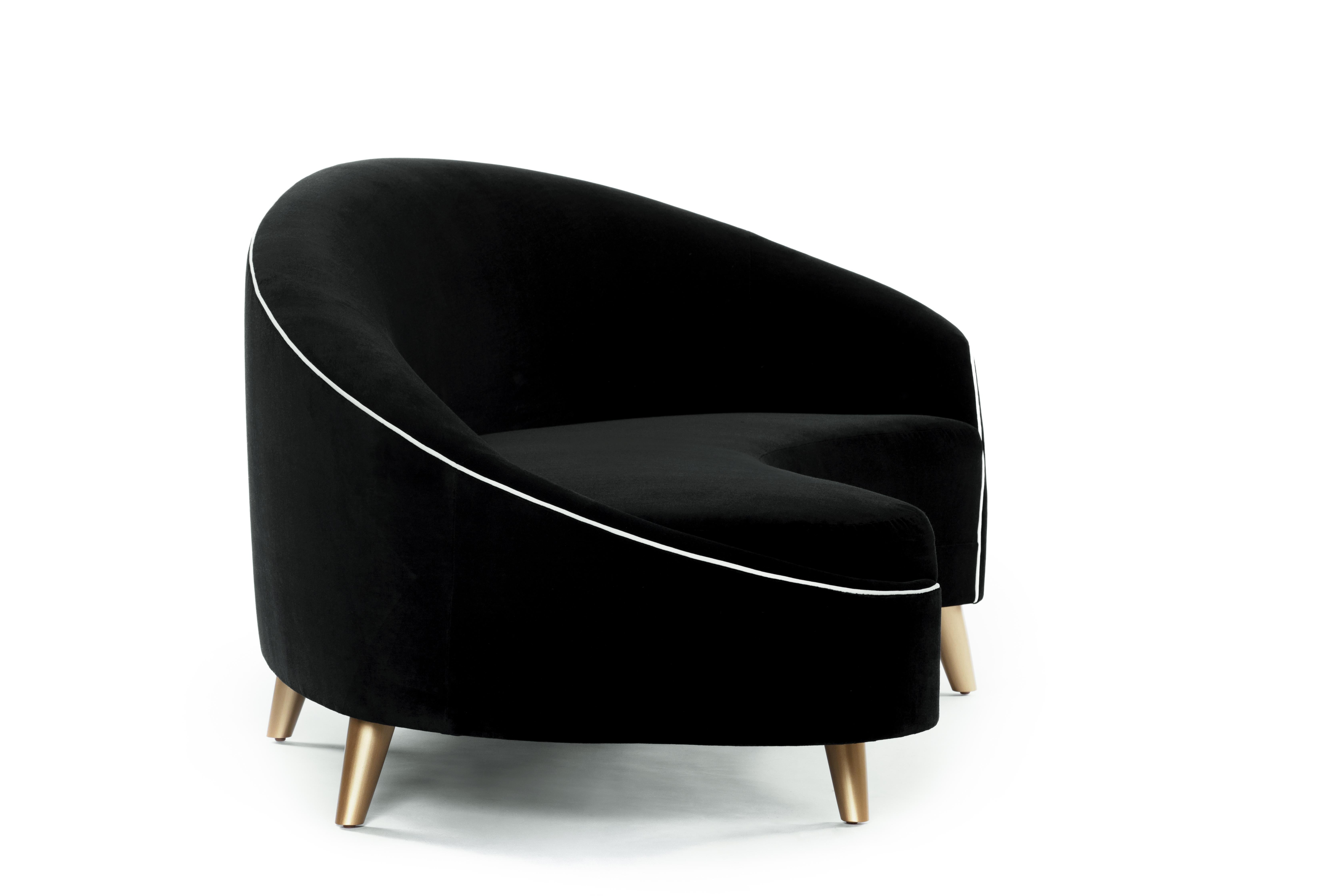 Hand-Crafted Contemporary Melodia Curved Sofa Handcrafted by James by Jimmy Delaurentis For Sale