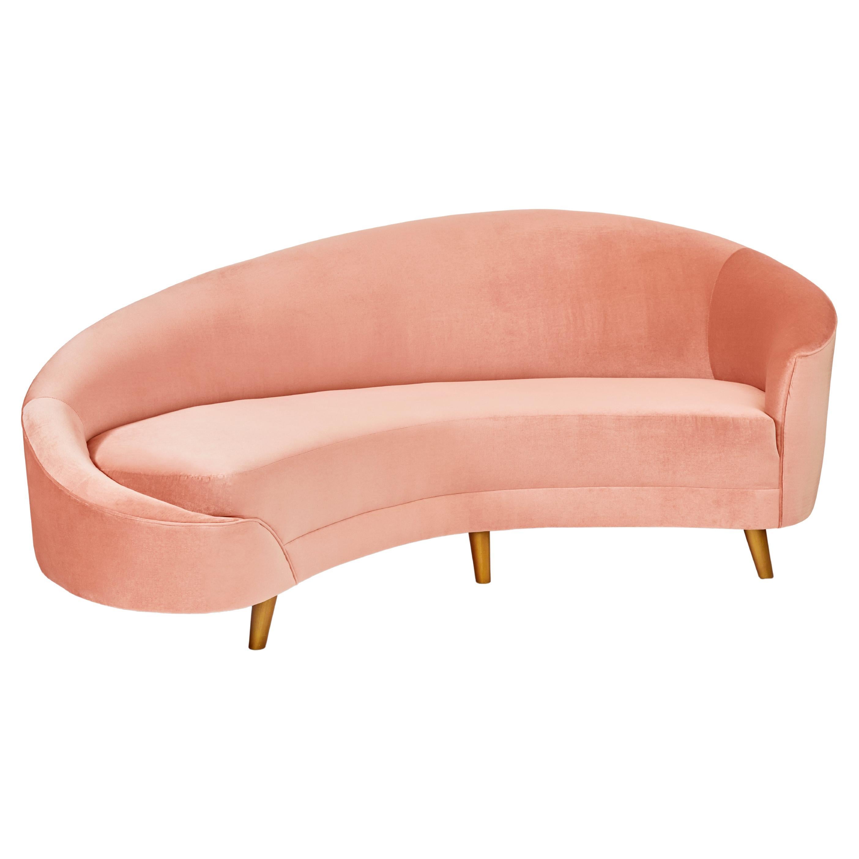 Contemporary Melodia Curved Sofa Handcrafted by James by Jimmy Delaurentis  For Sale at 1stDibs