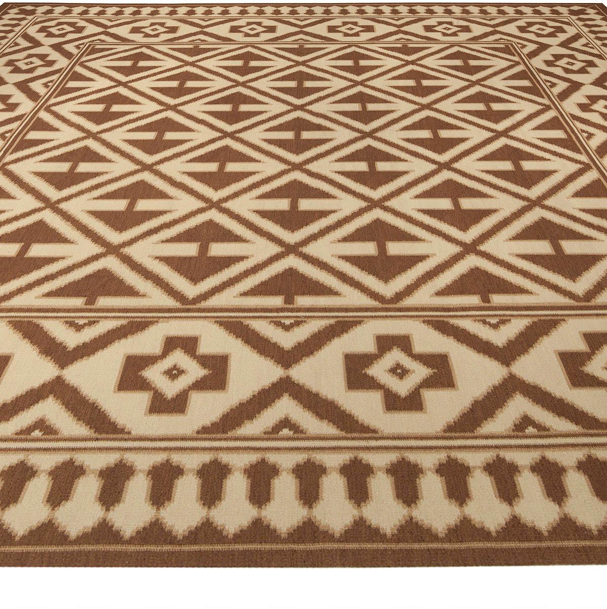 Hand-Knotted Contemporary Melograno Aubusson Design Handmade Wool Rug by Doris Leslie Blau For Sale