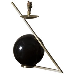 Contemporary Memoriale Stregato Candelabra in Brass Belgian Black Marble