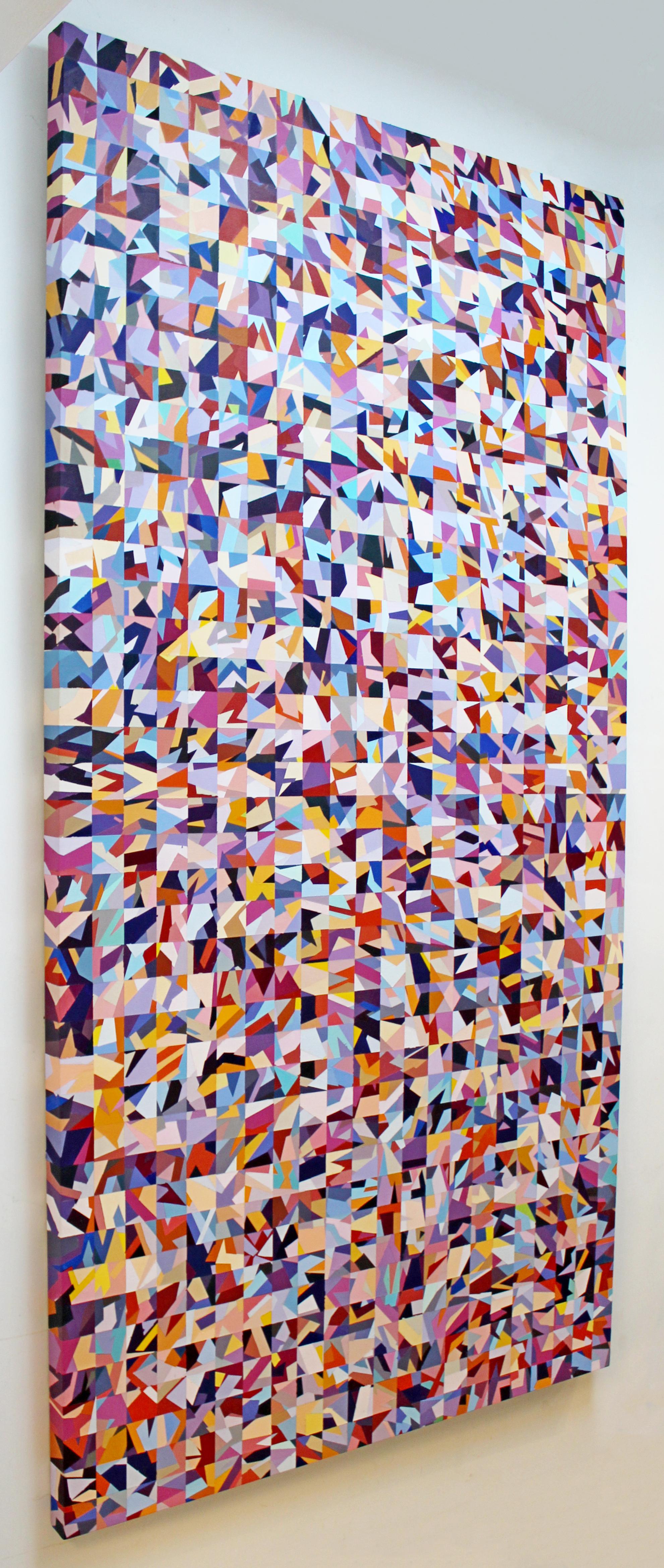 For your consideration is a wonderful, abstract, Memphis style, acrylic on canvas painting, by Harold Linton. Can be hung either horizontal or vertical.  In excellent condition. The dimensions are 44