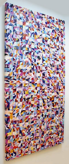 Contemporary Memphis Large Abstract Acrylic on Canvas Painting by Harold Linton