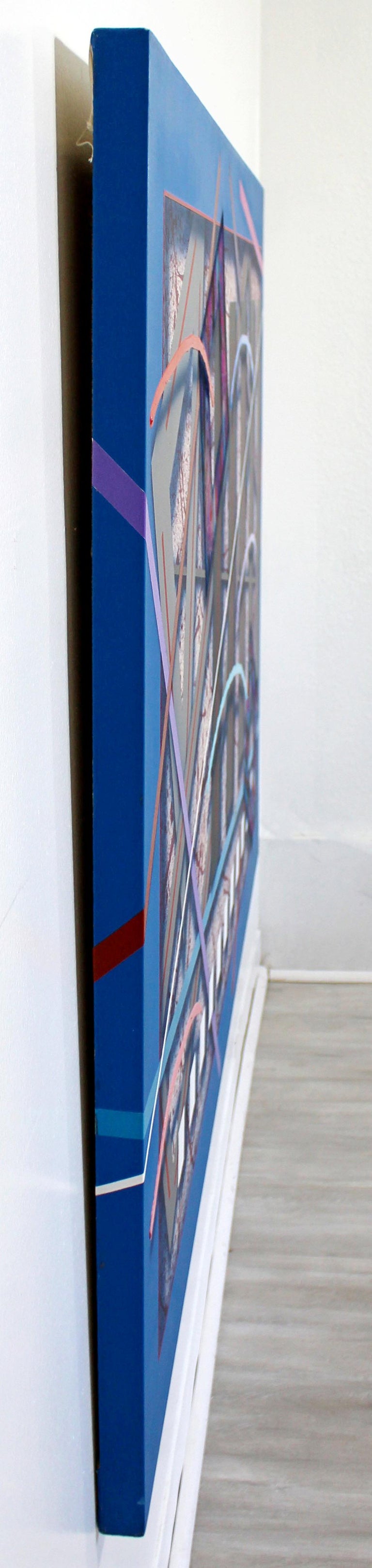 Contemporary Memphis Large Abstract Painting Canvas J. Ramsauer 1990s ...