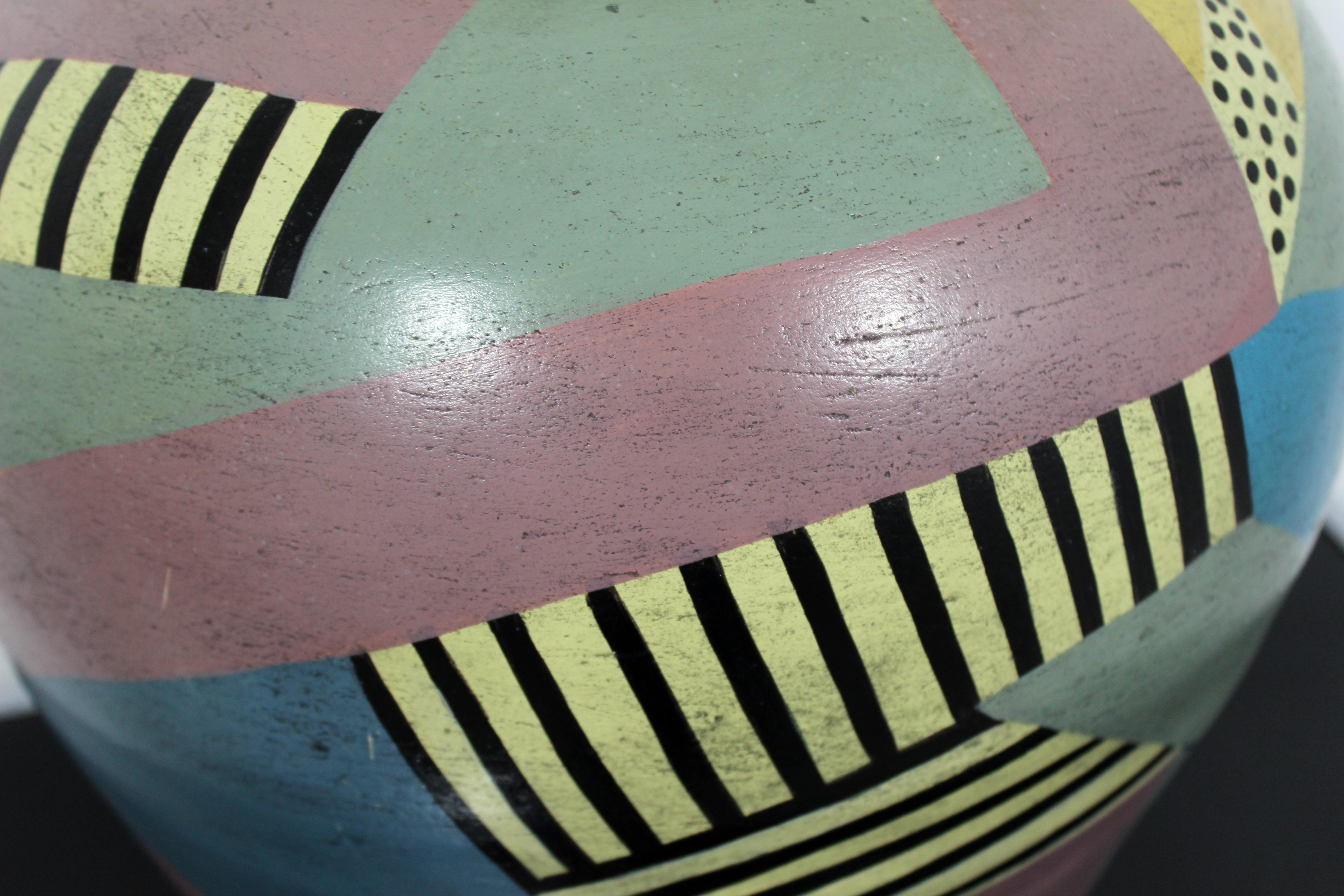 Late 20th Century Contemporary Memphis Large Signed Ceramic Art Vase Table Floor Sculpture, 1980s