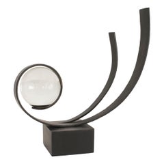 Contemporary Metal and Glass Sphere Sculpture