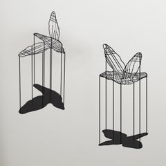 Decoración Contemporánea de Metal con Silueta de Pájaro Acentos Minimalistas para un Espacio Moderno