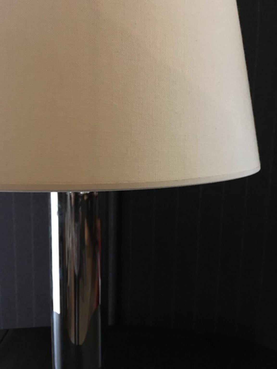 Contemporary Metal Chrome Italian Vintage Modern Minimalist Style Table Lamp For Sale 5