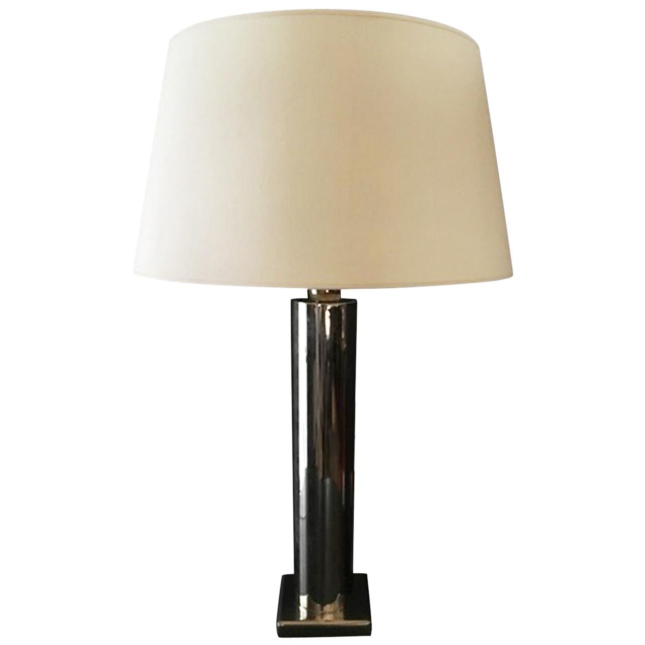 Contemporary Metal Chrome Italian Vintage Modern Minimalist Style Table Lamp
