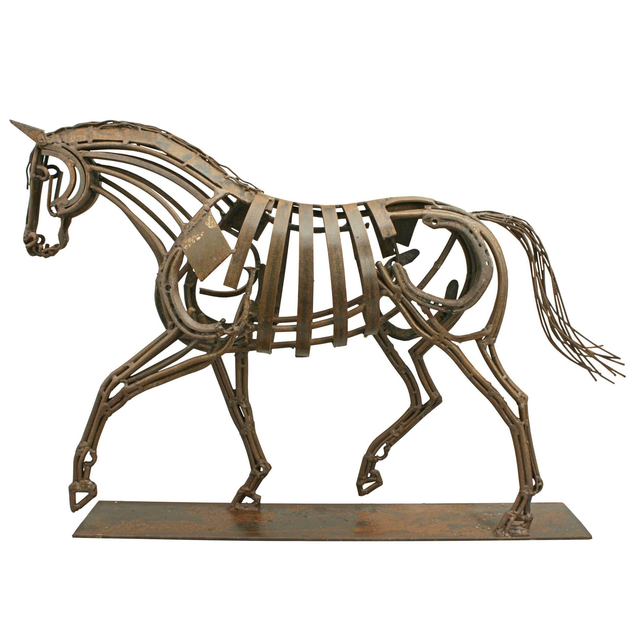 Contemporary Metal Horse Sculpture