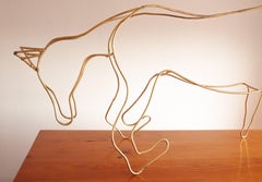 Contemporary Metal Horse Sculpture Golden by Alex Lazard, Mexico City