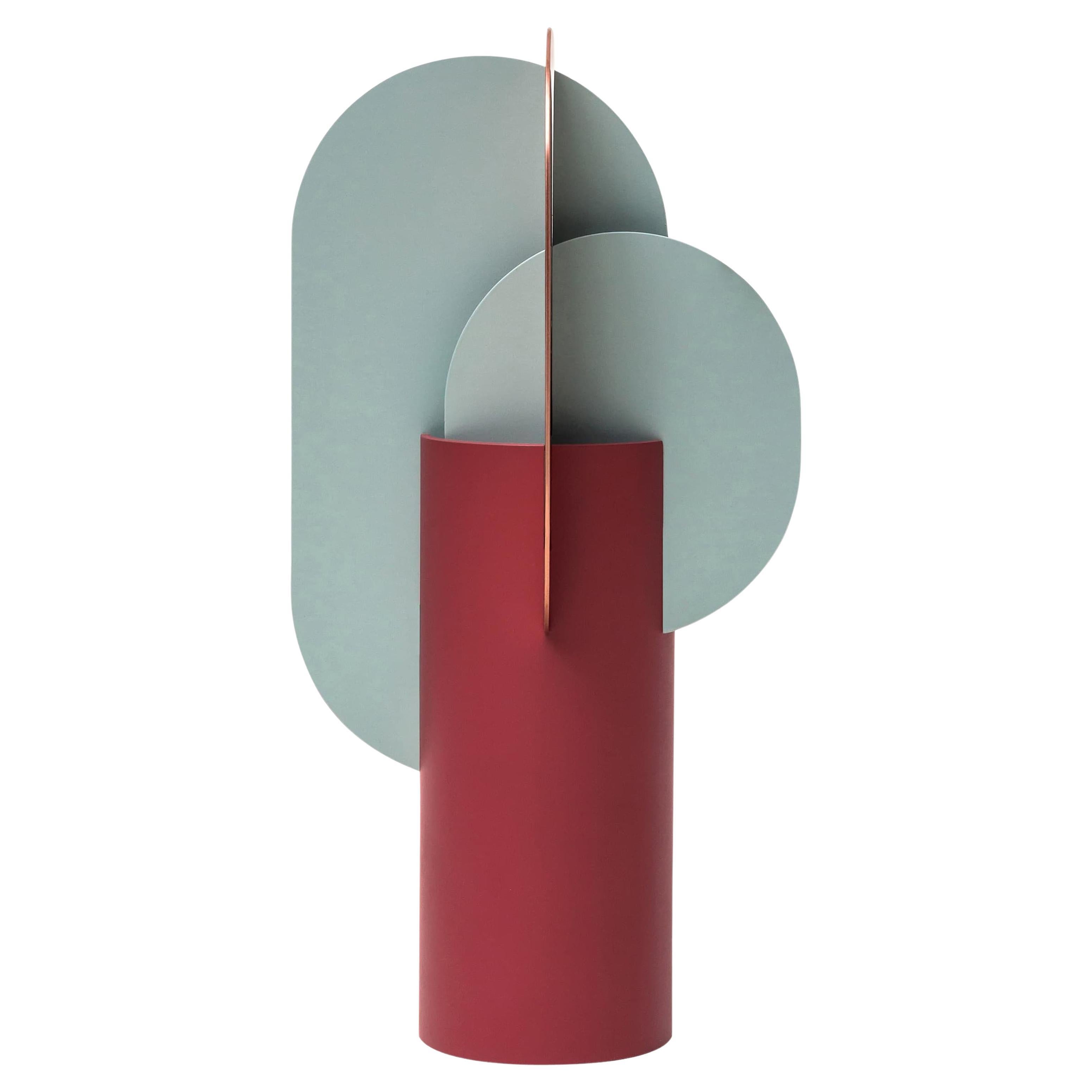 Contemporary Metal Vase 'Ekster CS1' by Noom, Copper and Steel For Sale