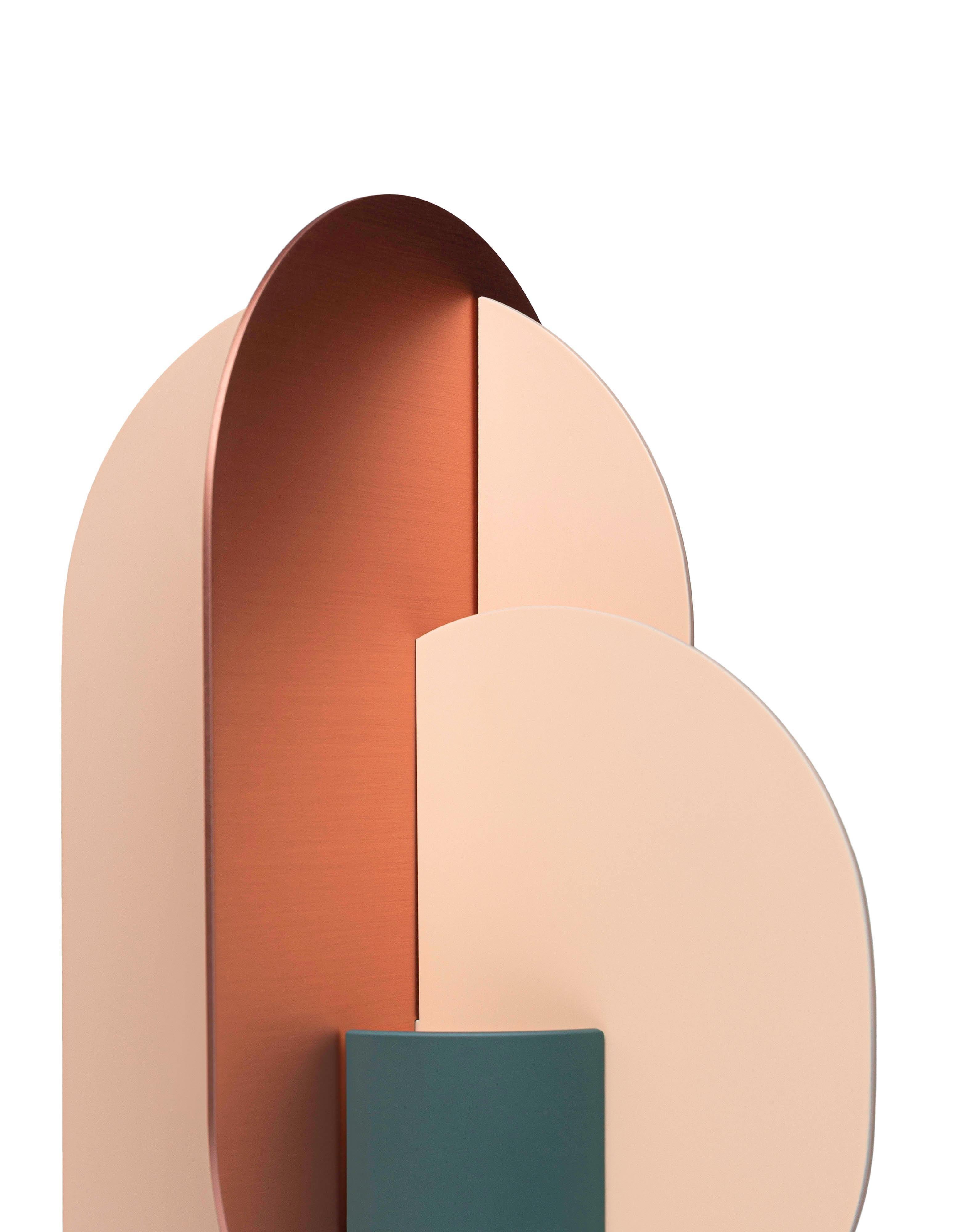 Contemporary Metal Vase 'Ekster CS10' by Noom, Copper and Steel In New Condition For Sale In Paris, FR