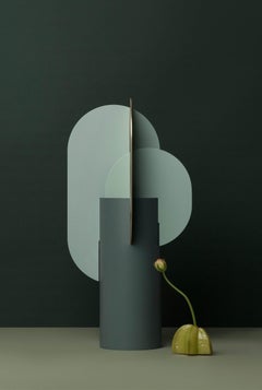 Contemporary Metal Vase 'Ekster CS9' by Noom, Brass and Steel