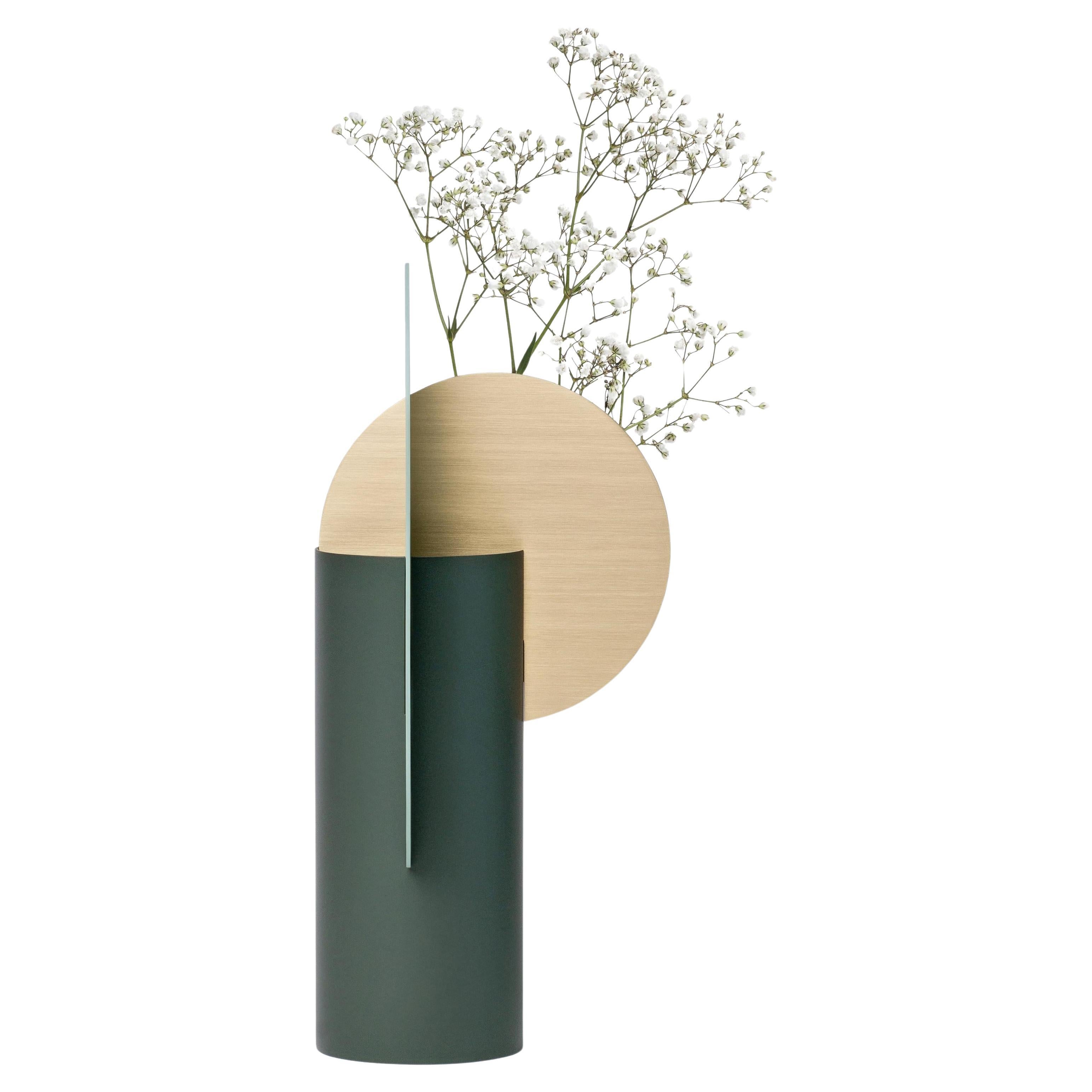 Contemporary Metal Vase 'Yermilov CS2' by Noom, Brass and Steel For Sale