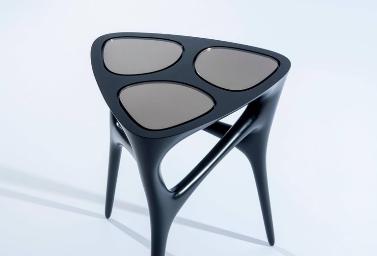 Contemporary Methodology Table in Glass and Wood at 1stDibs