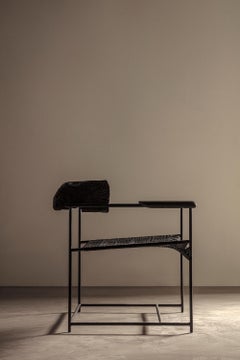 Contemporary Mexican Anonimo Chair in burned wood and metal
