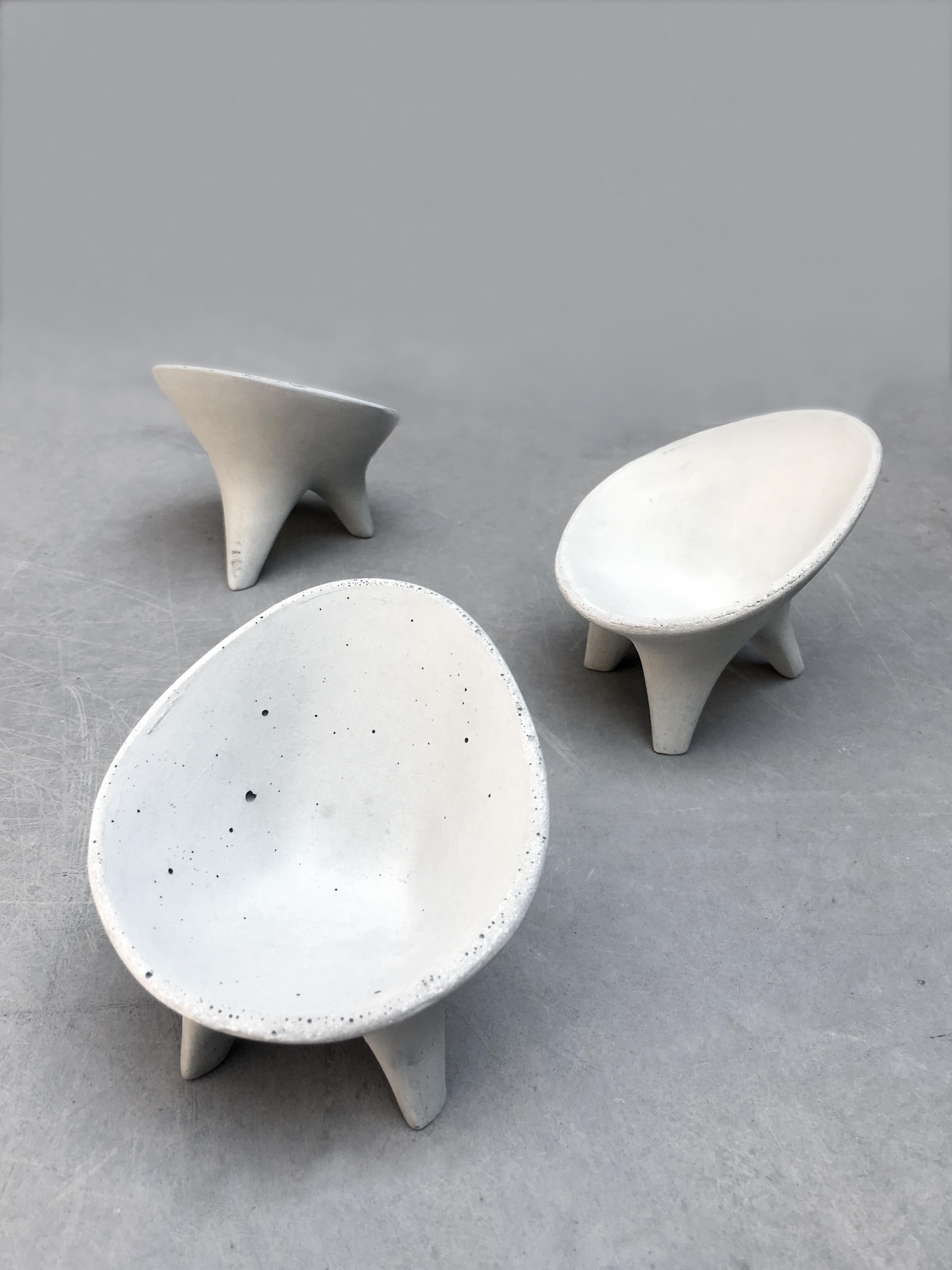 Contemporary Mexican design concrete miniature chair hand-polished by Mexican artisans. A collaboration with MDC.
