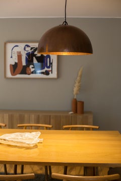Contemporary Mexican Hammered Copper Pendant Lamp