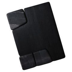 Contemporary Mexican Low Table EM02 in Black Marble and wood