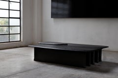 Contemporary Mexican Low Table EM04 in Black Marble and wood
