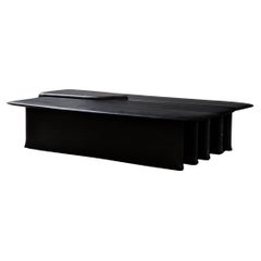 Contemporary Mexican Low Table EM04 in Black Marble and wood