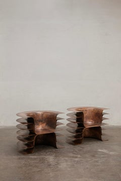 Sedia contemporanea messicana OBJ-05 Rame naturale martellato