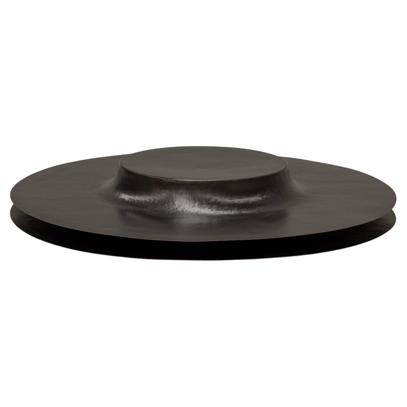 TAVOLO DA CAFFÈ contemporaneo messicano OBJ-06 in rame patinato grafite