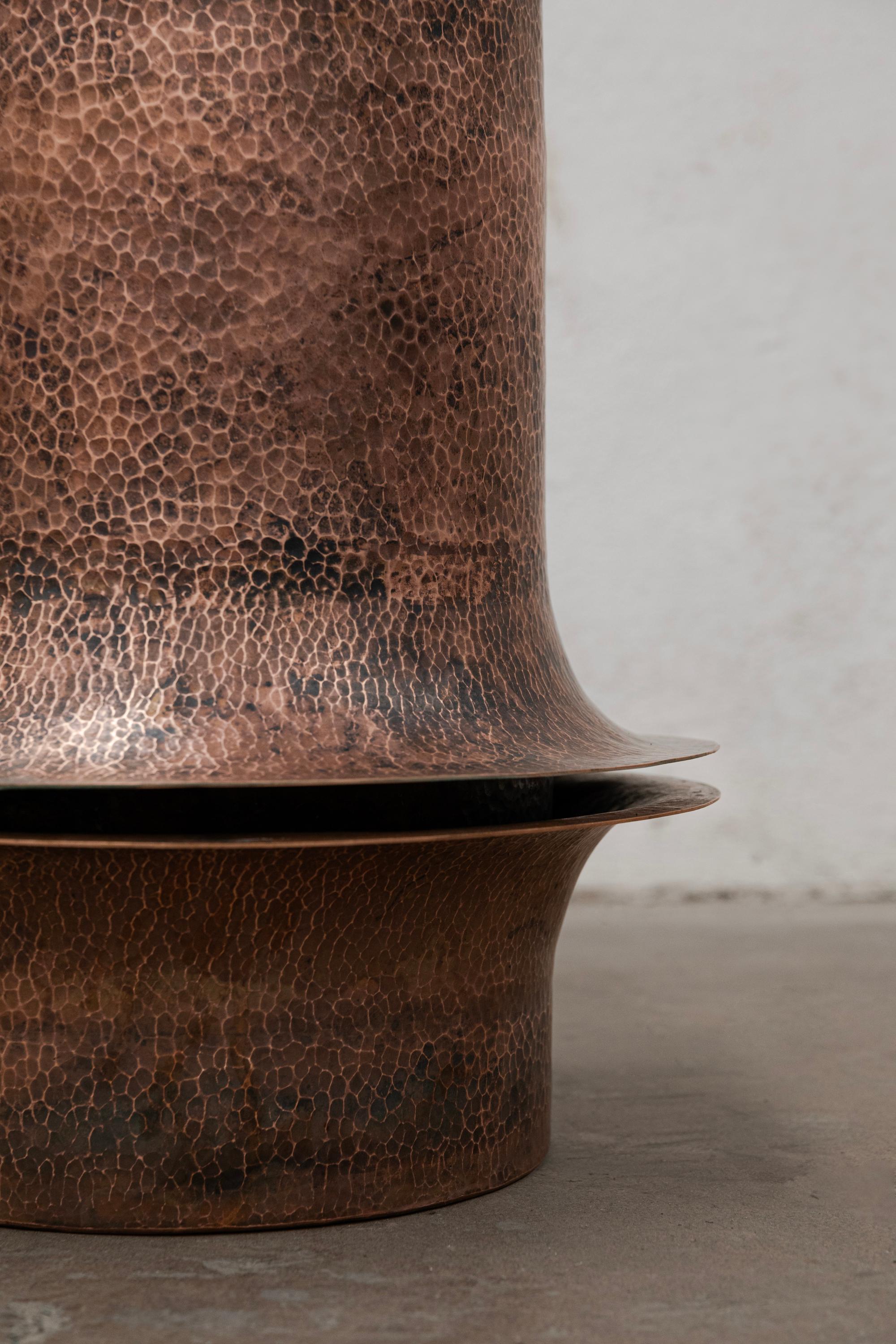 Table d'appoint contemporaine mexicaine OBJ-06 en cuivre naturel en vente 7