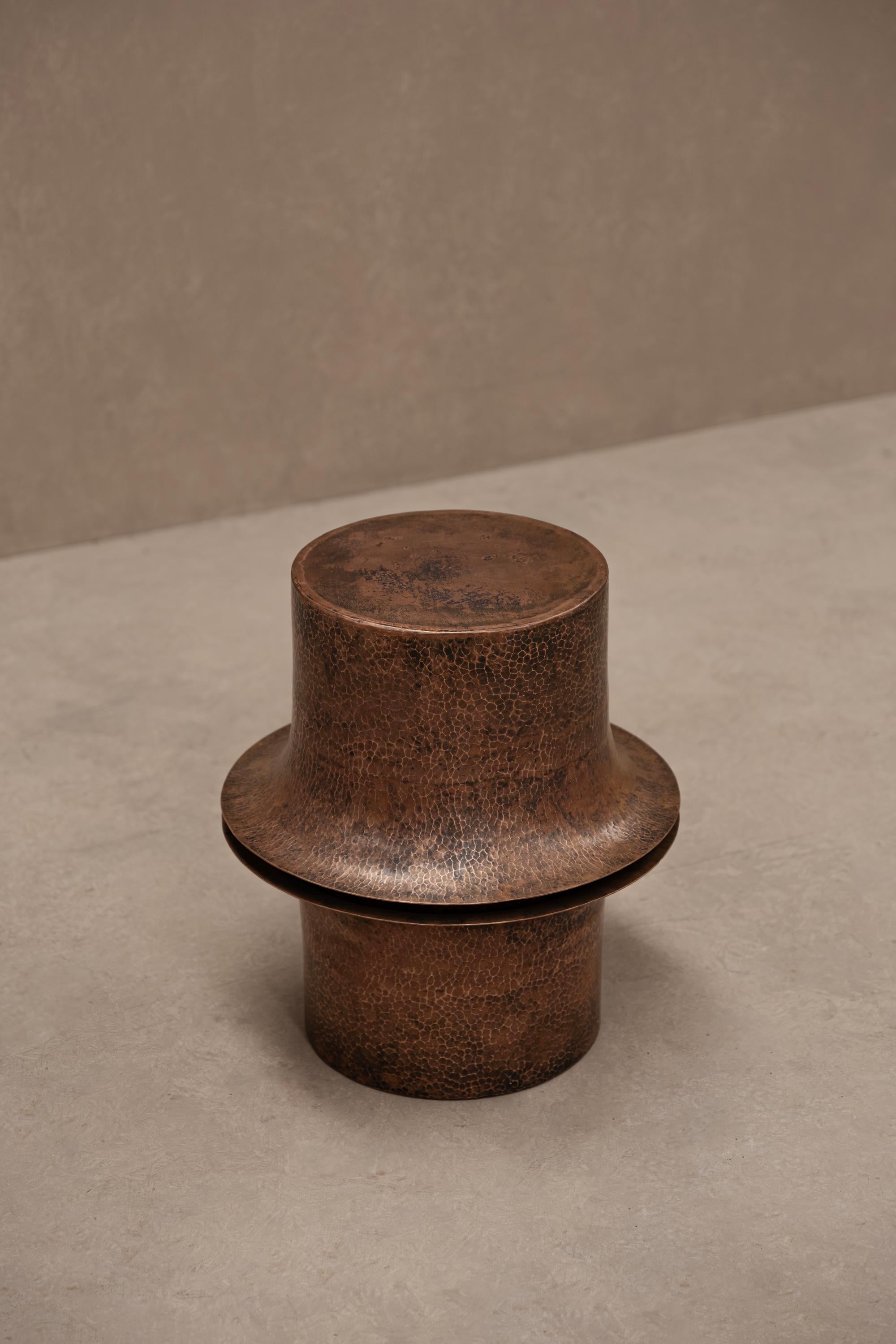 Table d'appoint contemporaine mexicaine OBJ-06 en cuivre naturel en vente 8