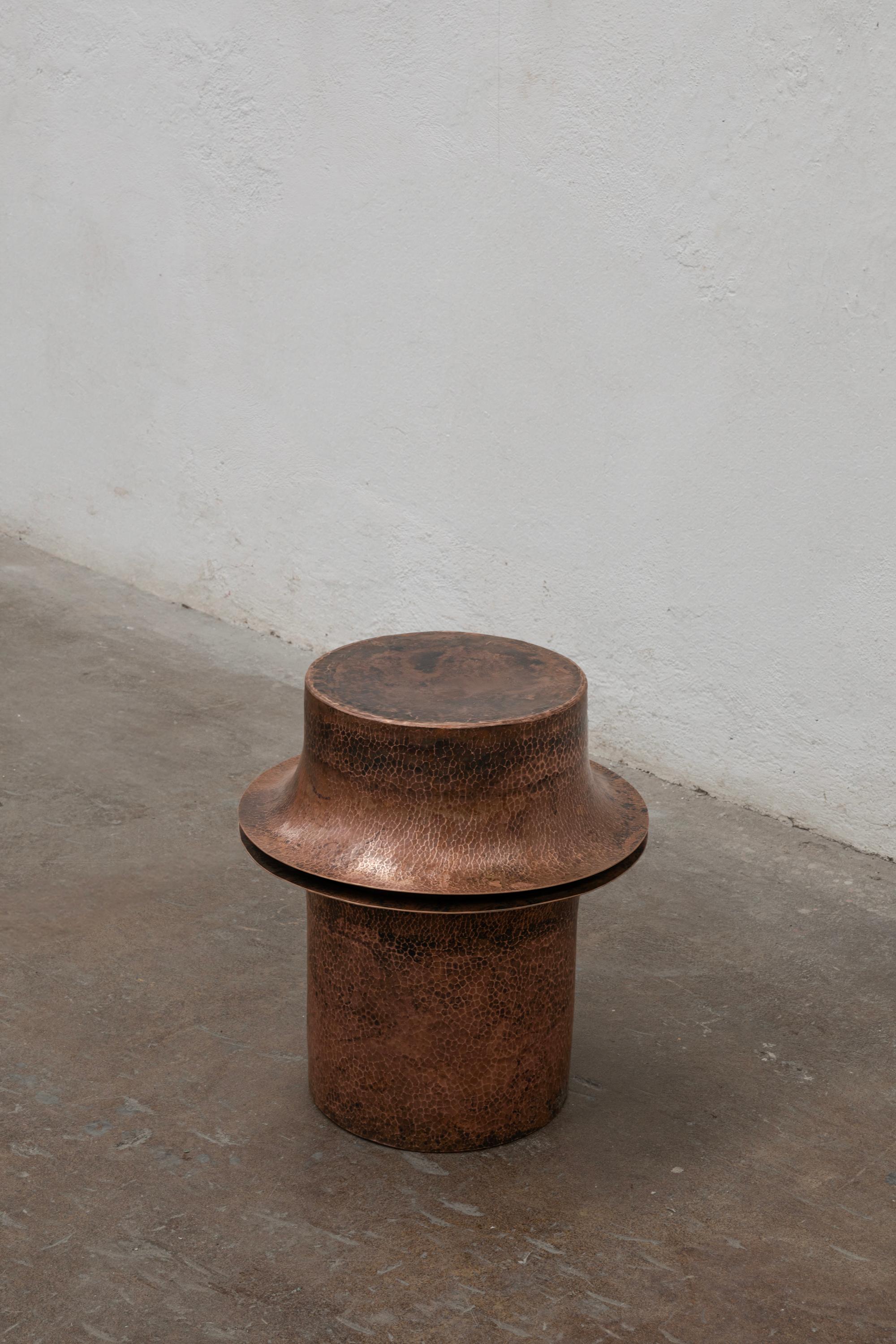 Table d'appoint contemporaine mexicaine OBJ-06 en cuivre naturel en vente 9