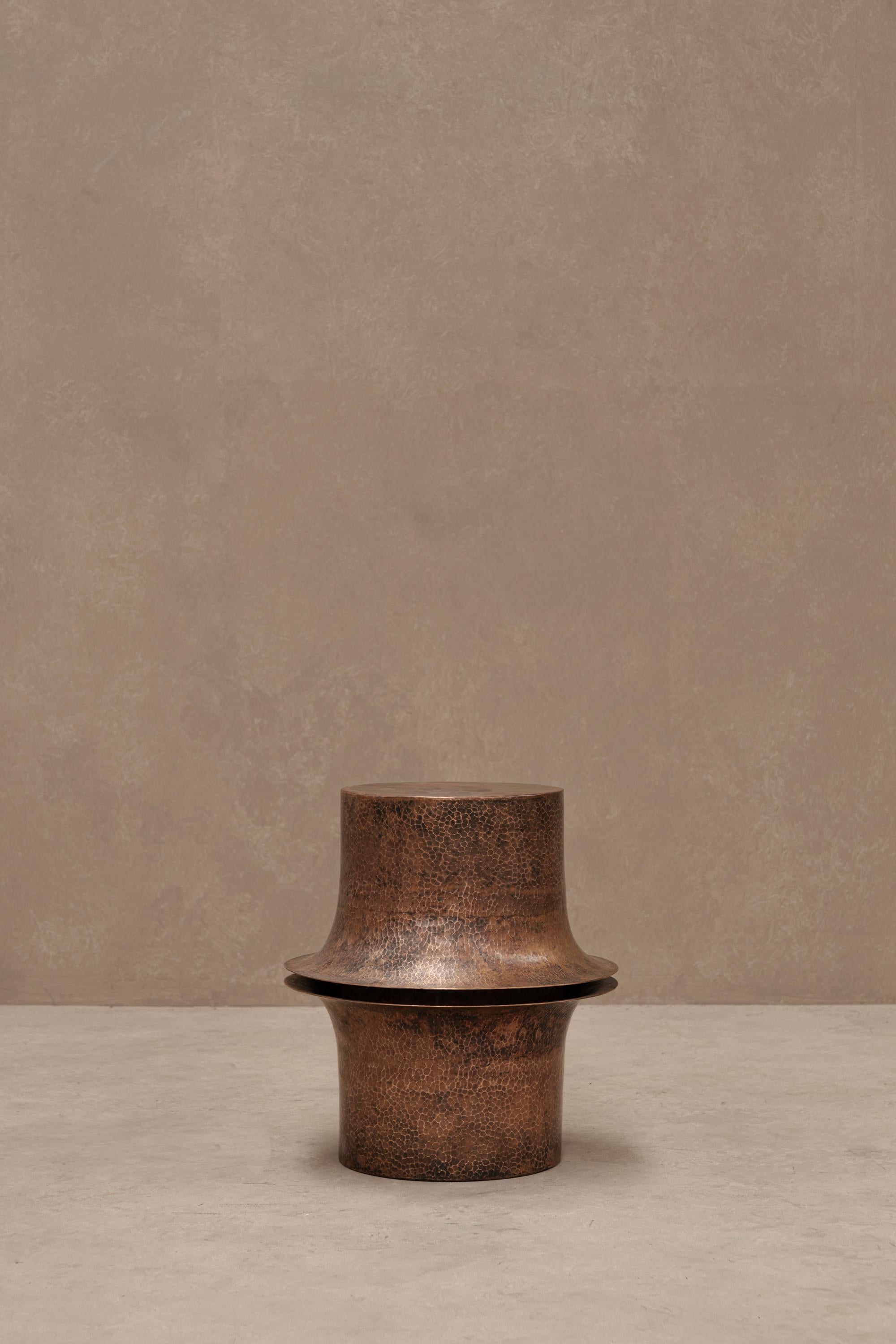 Table d'appoint contemporaine mexicaine OBJ-06 en cuivre naturel en vente 10