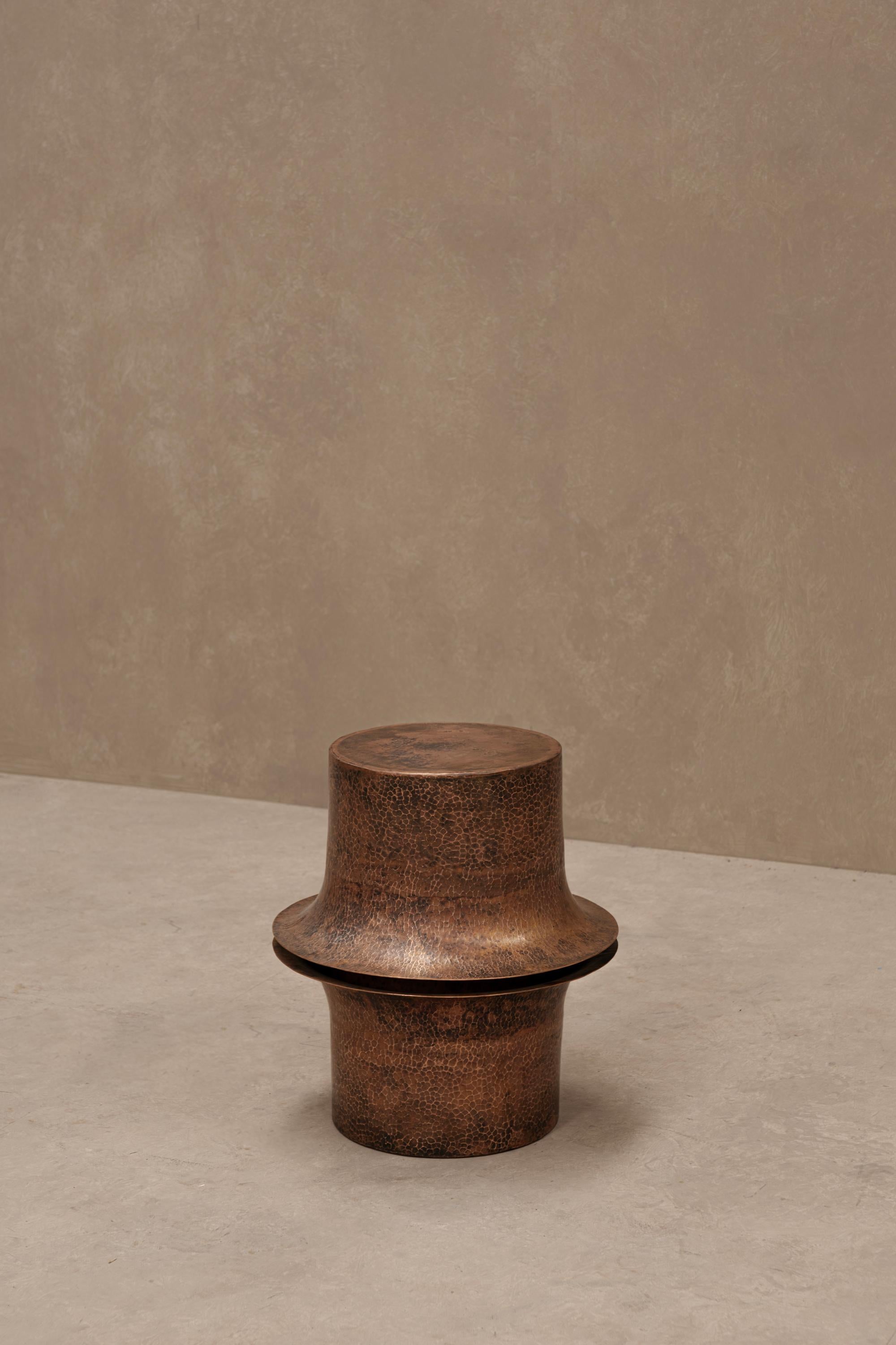 Table d'appoint contemporaine mexicaine OBJ-06 en cuivre naturel en vente 11