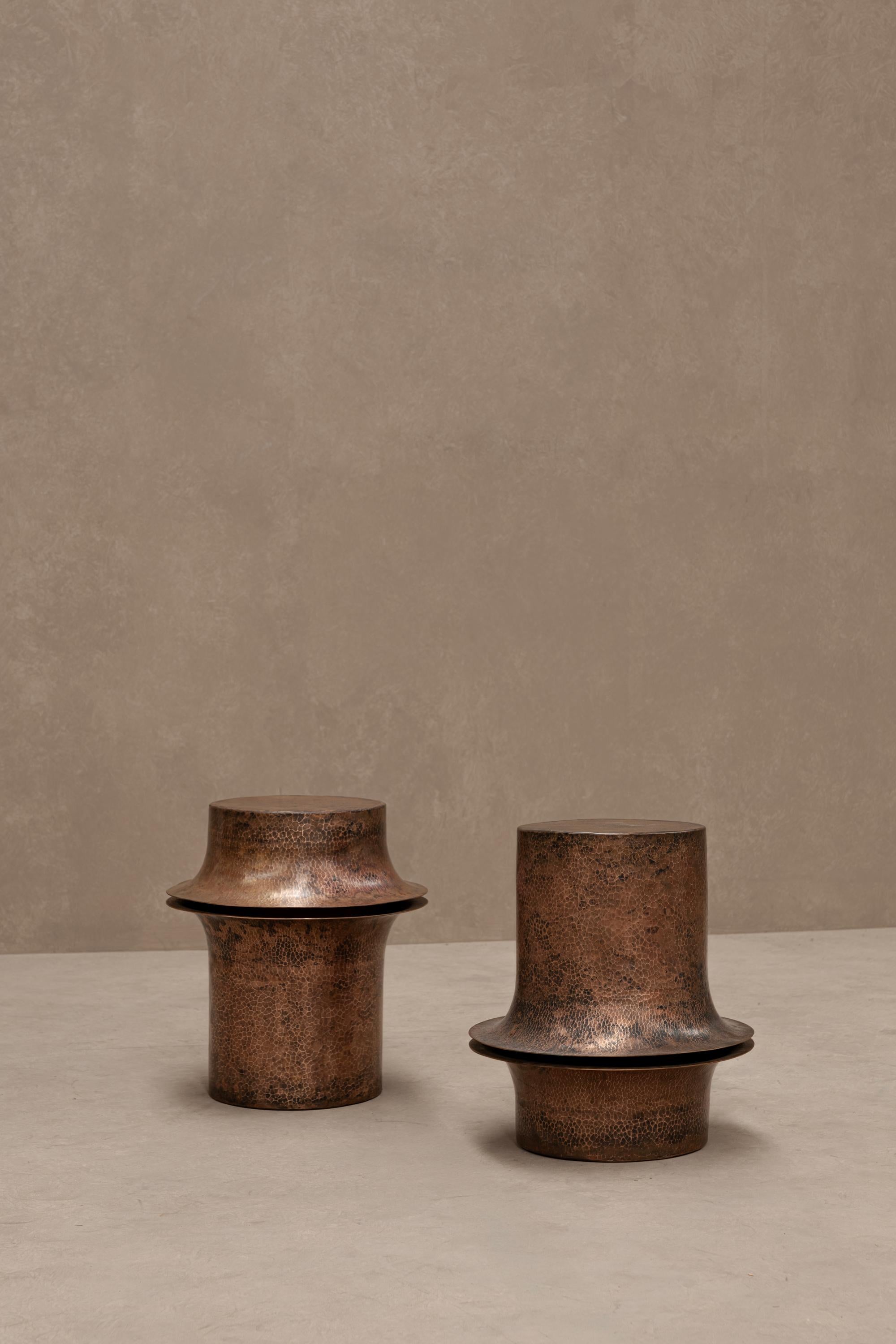 Table d'appoint contemporaine mexicaine OBJ-06 en cuivre naturel en vente 12