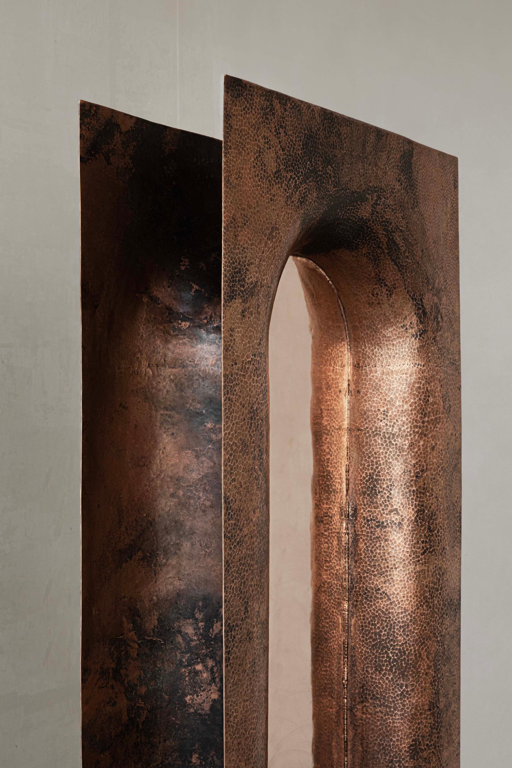 Specchio da terra contemporaneo OBJ-08 Rame naturale + rame lucido in vendita 4