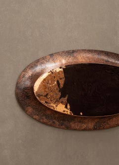 Contemporary Mexican OBJ-08 WALL MIRROR OVAL Natural Copper + polished copper
