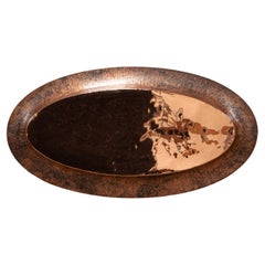 Contemporary Mexican OBJ-08 WALL MIRROR OVAL Natural Copper + polished copper