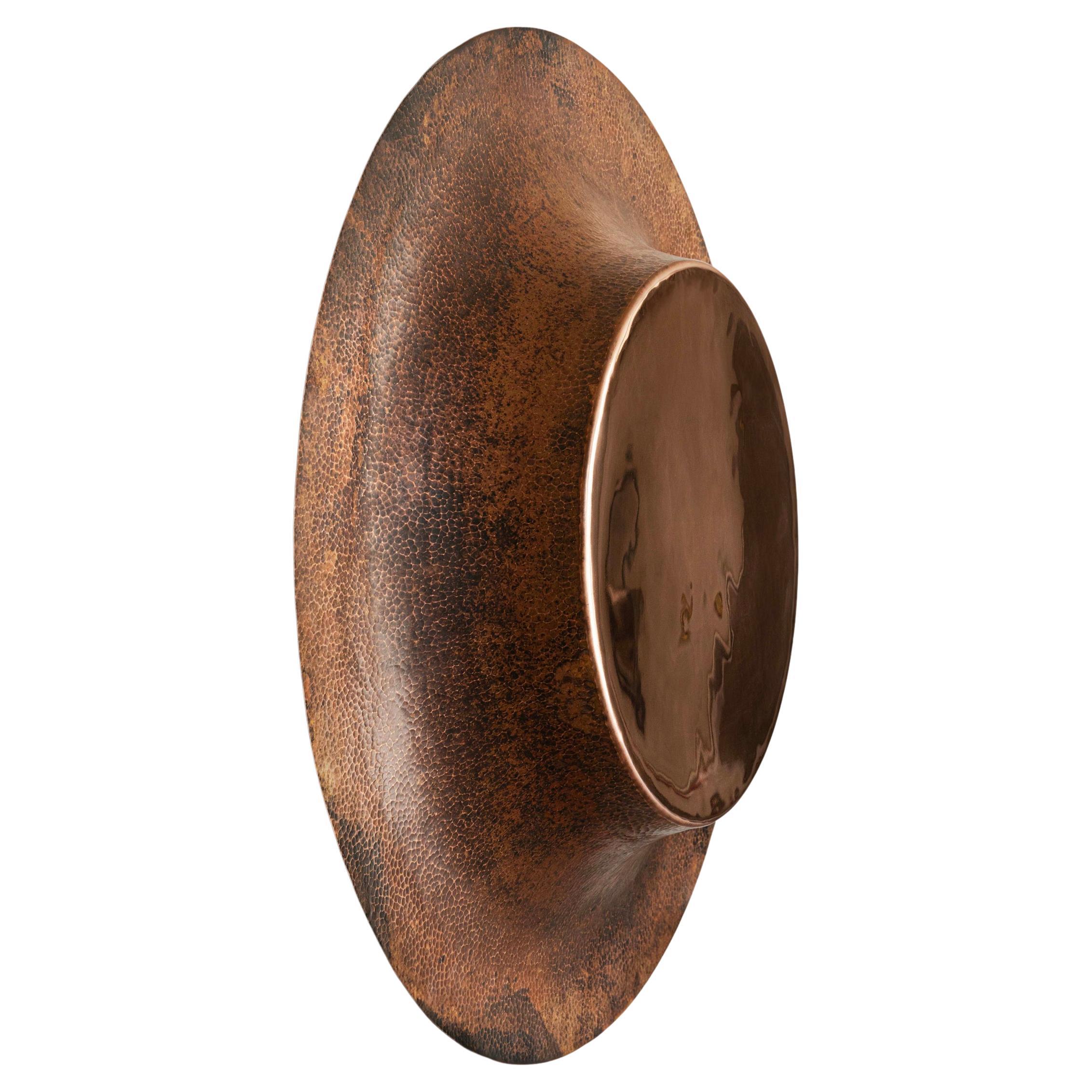 Contemporaneo messicano OBJ-08 SPECCHIO DA PARETE TONDO Rame naturale + rame lucido