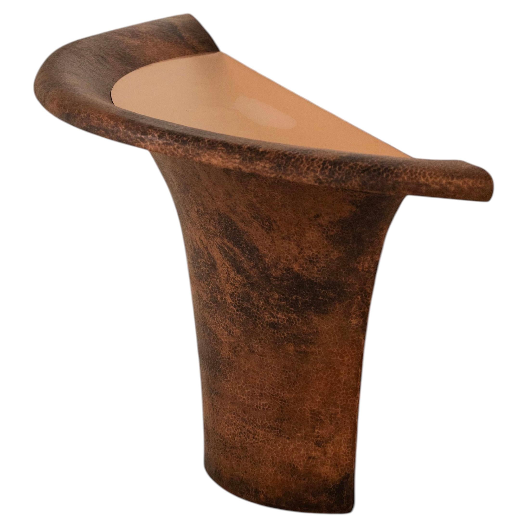 Contemporary Mexican OBJ-11 WALL CONSOLE TABLE, 2026 in Natural Copper For Sale