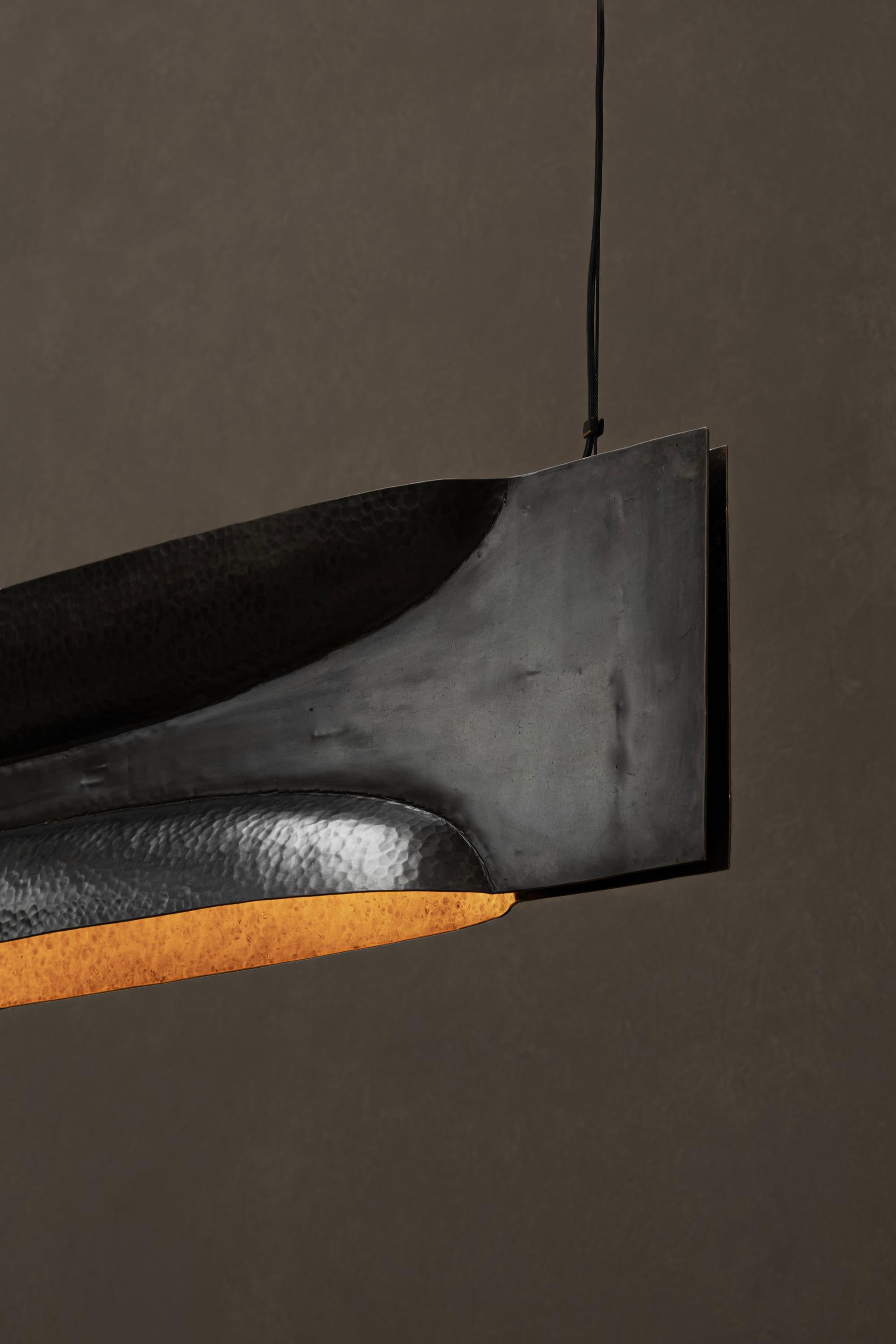 Lámpara colgante mexicana contemporánea OBJ-9, 2024 Pátina de grafito Cobre en venta 1