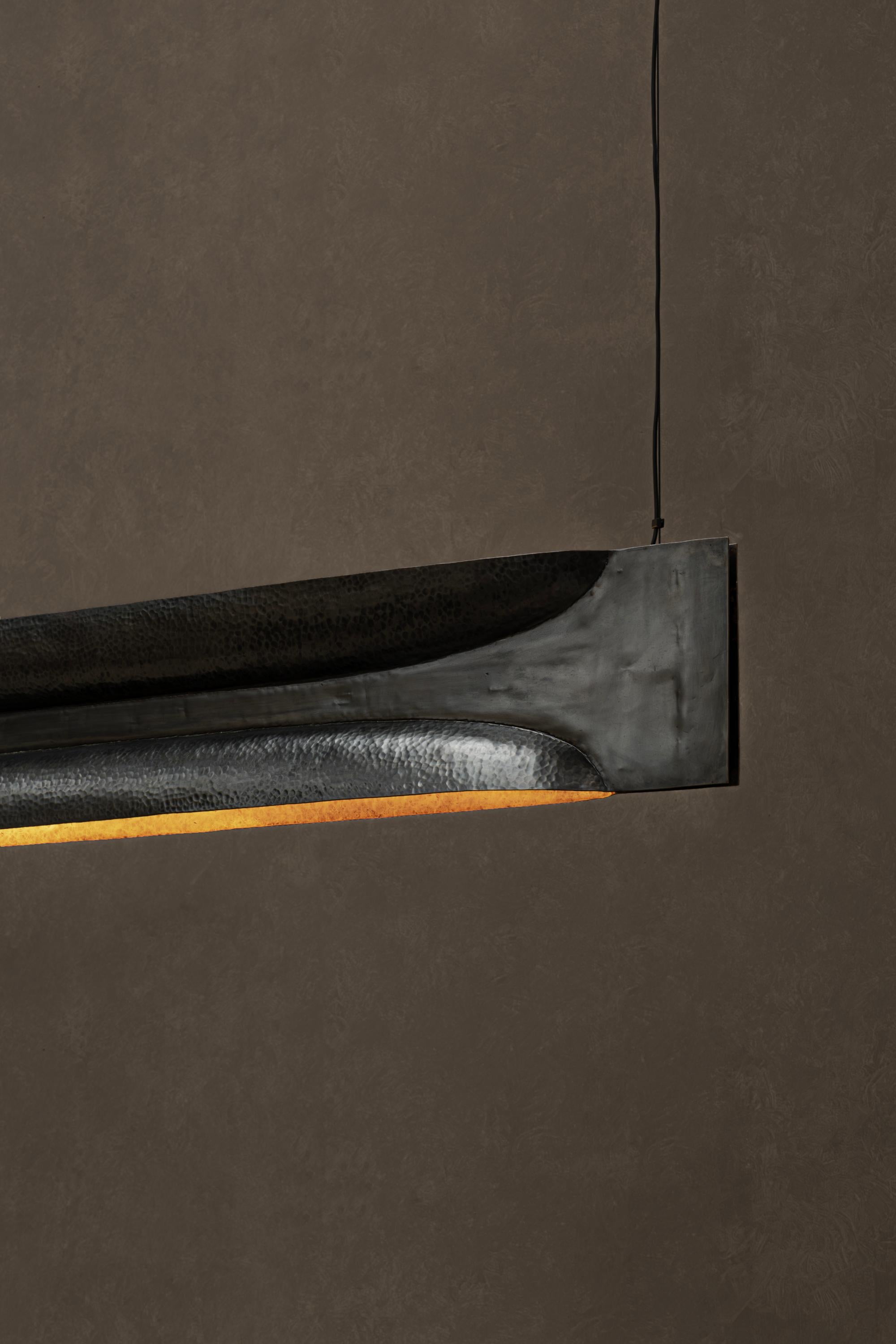Lámpara colgante mexicana contemporánea OBJ-9, 2024 Pátina de grafito Cobre en venta 2
