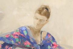 Contemporary Michal Zoborrowski Abstract Figural Painting of a Couple Dancing