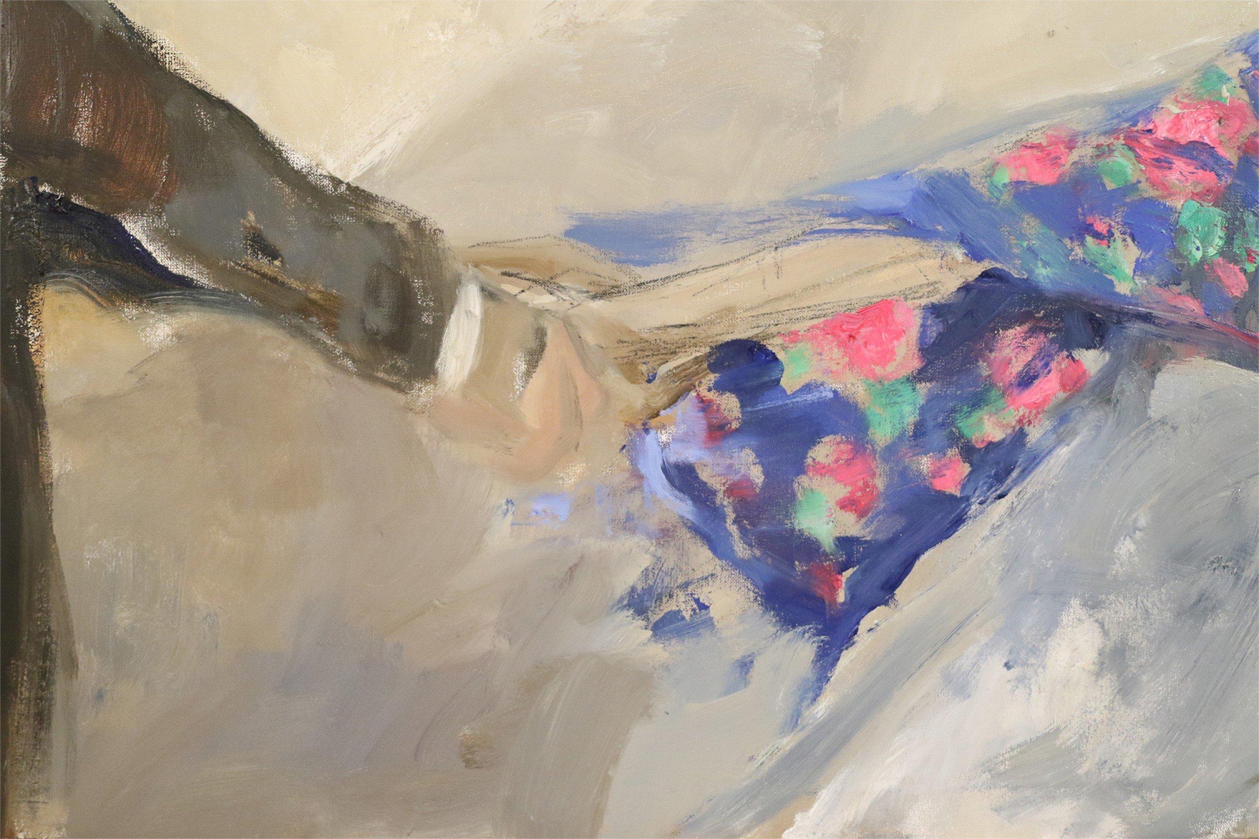 20ième siècle Peinture figurative abstraite contemporaine de Michal Zoborrowski représentant un couple dansant en vente
